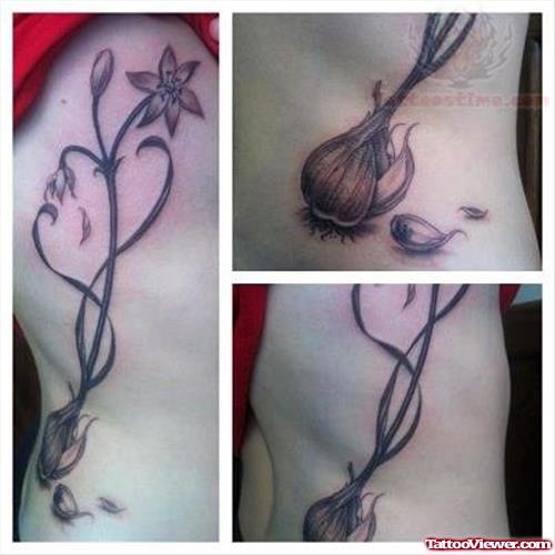 Garlic Tattoo On Rib Side