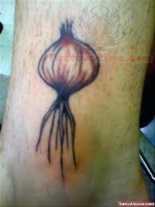 Garlic Tattoo On Ankle