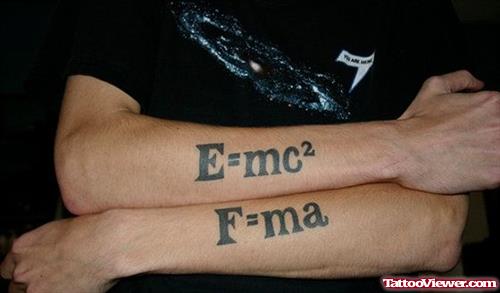 Geek Math Formula Tattoos on Arm