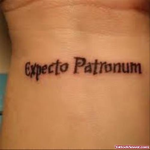 Expecto Patronum Geek Tattoo On Wrist