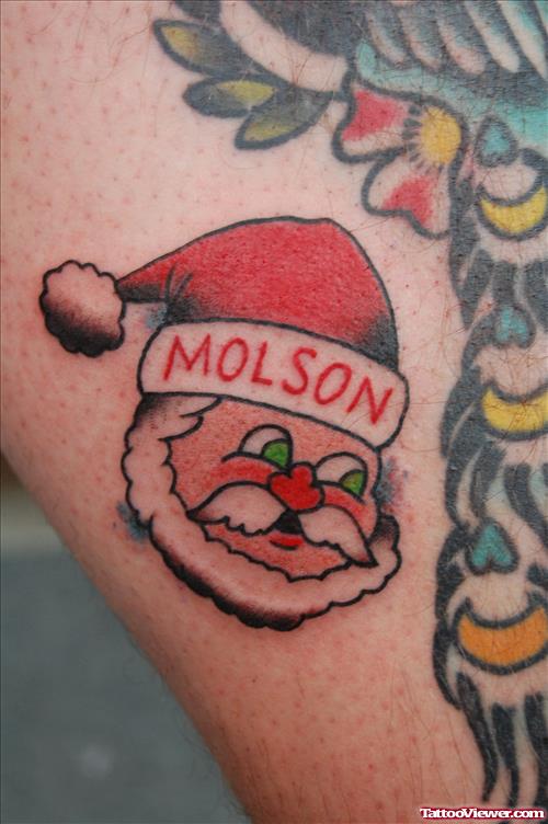 Molson Geek Santa Head Tattoo