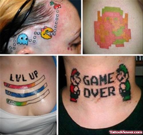 Attractive Colored Geek Tattoos Designs