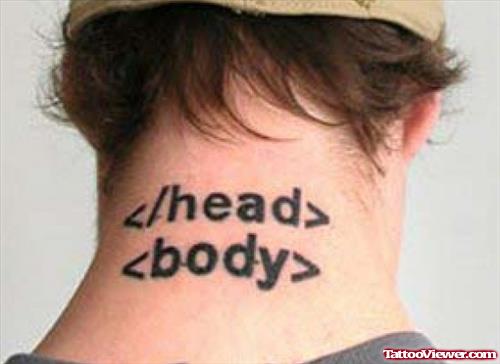 Head Body Geek Tattoos On Nape