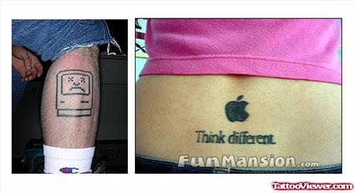 Geek Tattoo On Belly