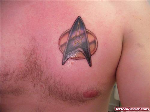Awesome Geek Tattoo On Man Chest