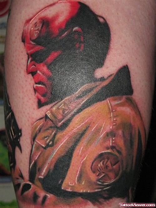 Red Ink Geek Demon Tattoo