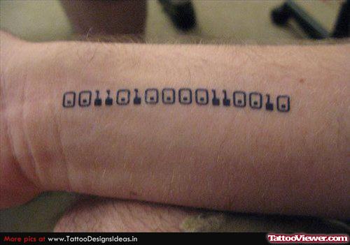 Geek Nerdy Tattoo On Right Arm