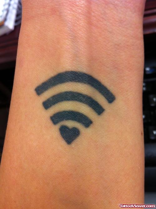 Wi Fi Love Geek Tattoo On Wrist