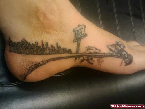Geek Tattoo On Left Foot