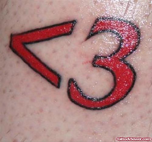 Red Ink Heart Geek Tattoo
