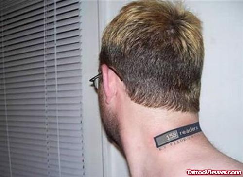 Geek Tattoo On Neck