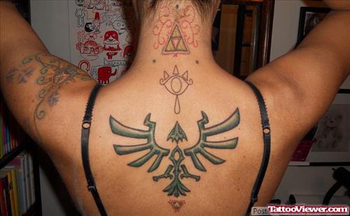 Aztec Geek Tattoo On Back