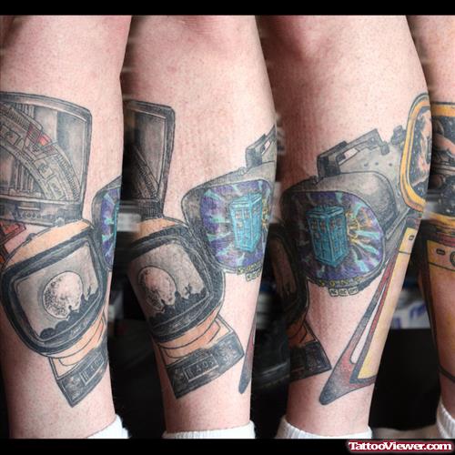 Awesome Colored Geek Tattoo