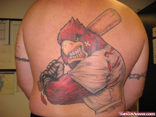 Awesome Colored Geek Tattoo On Back