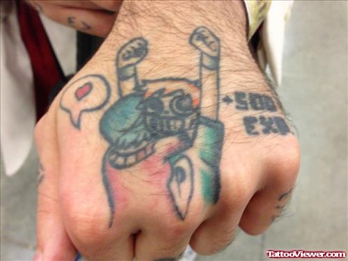 Geek Tattoo On Left Hand
