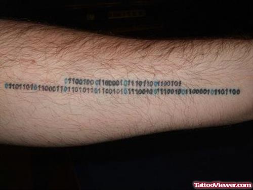 Geek Binary Codes Tattoo On Arm