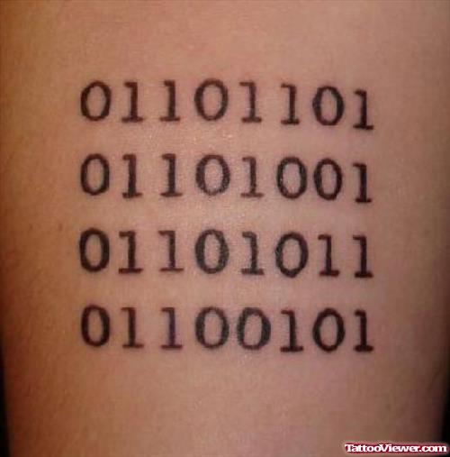 Awesome Binary Codes Geek Tattoo