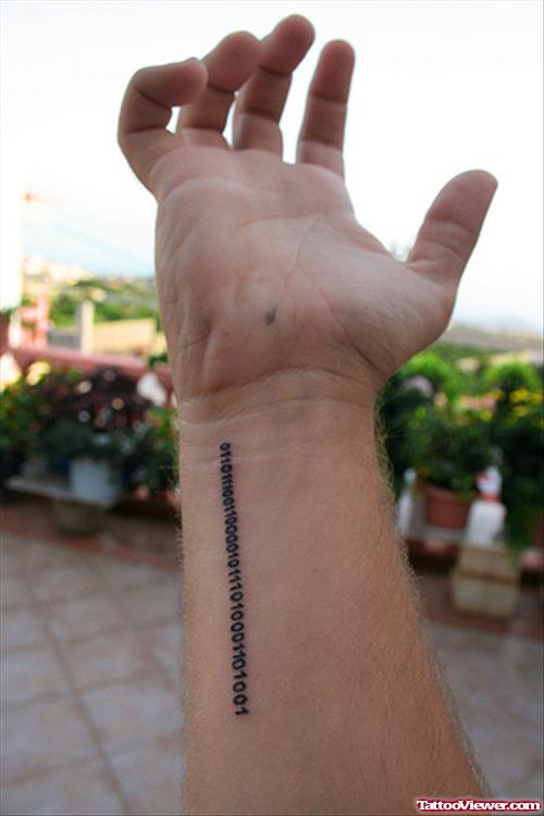 Bianry Numbers Geek Tattoo On Wrist
