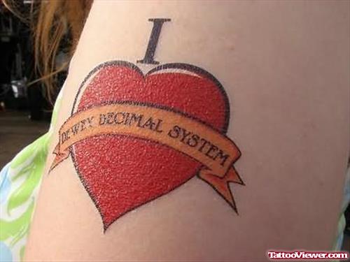 Geek Red Heart Tattoo Design