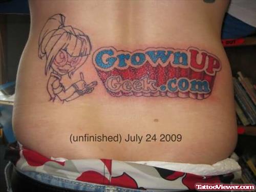 Geek Tattoo On Lower Back