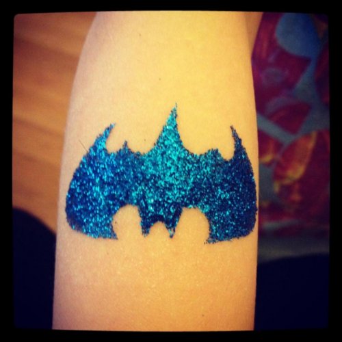 Color Ink Bat Geek Tattoo On Sleeve