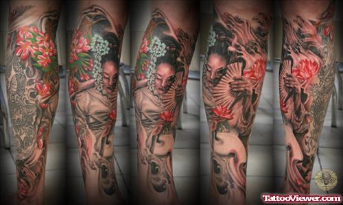 Geisha Tattoos On Arm