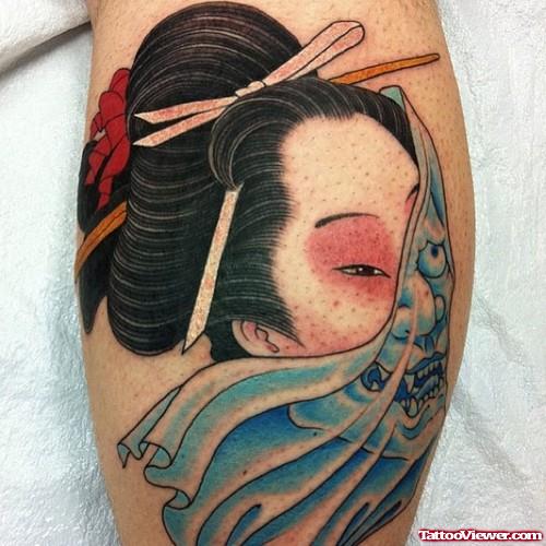 Geisha Head Tattoo