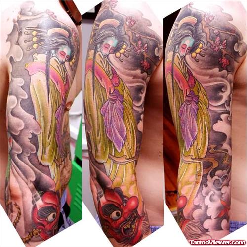 Sleeve Tattoos Of Geisha