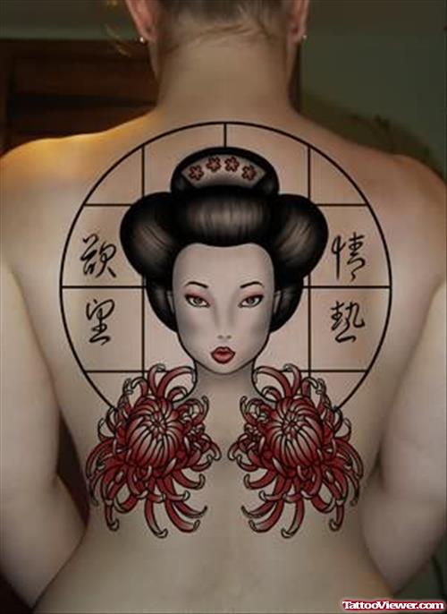 Geisha Tattoo Style For Girls