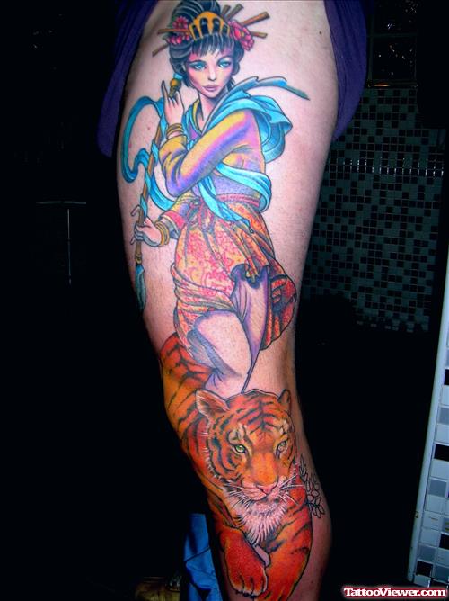 Geisha Colour Ink Tattoo