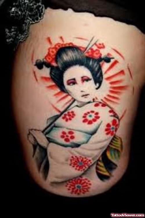 Amazing Geisha Tattoo