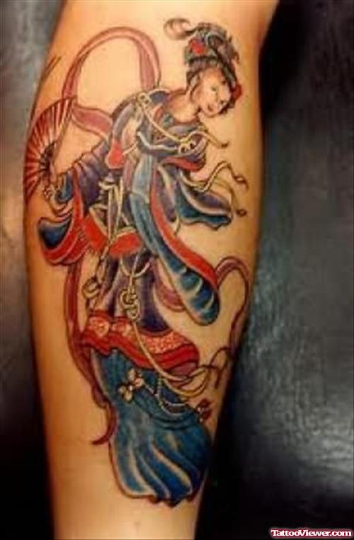 Geisha Leg Tattoos