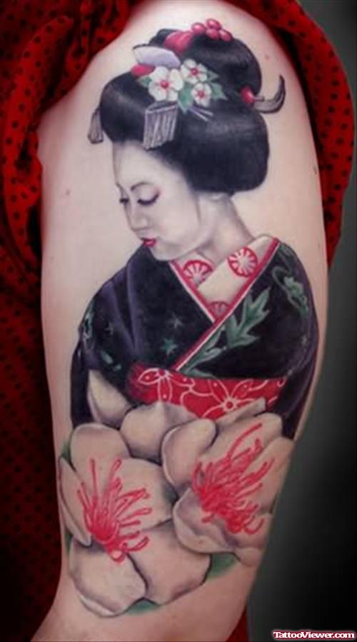 Geisha Tattoo For Shoulder