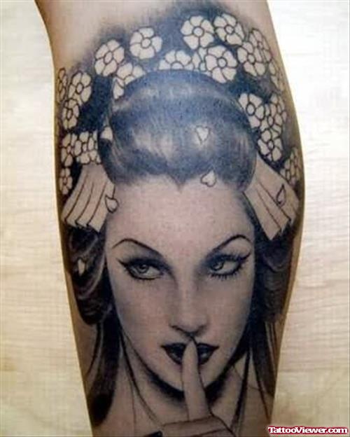 Lovely Geisha Girl Tattoo