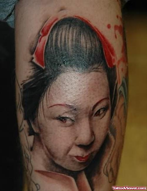 Geisha Girl Image Tattoo