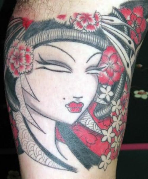 Arm Japanese Geisha Tattoo