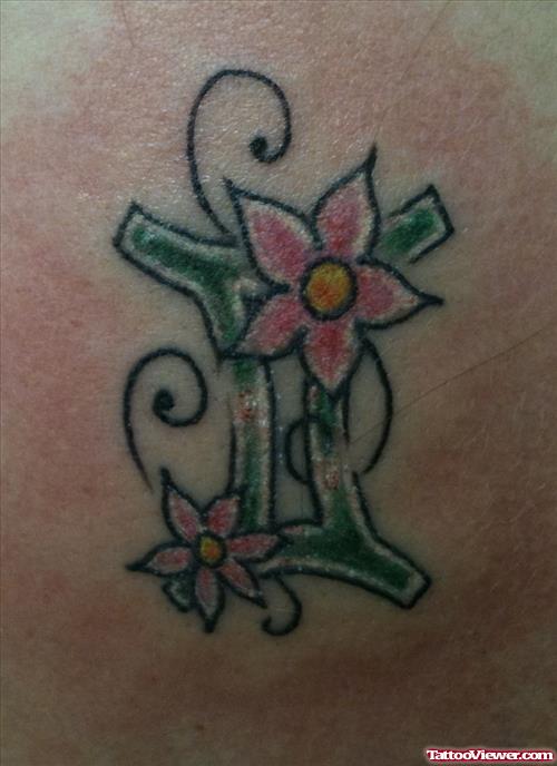 Small Flowers And Gemini Tattoo Design
