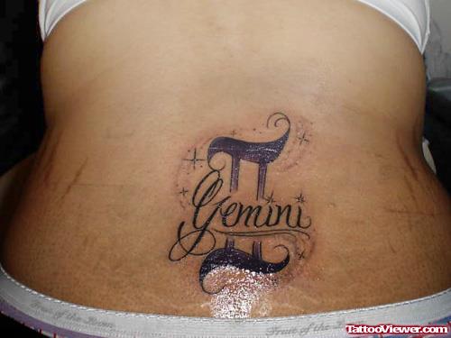 Gemini Tattoo On Lowerback