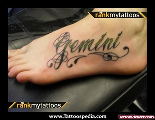 Attractive Gemini Tattoo On Left Foot