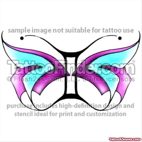 Amazing Butterfly Winged Gemini Tattoo Design