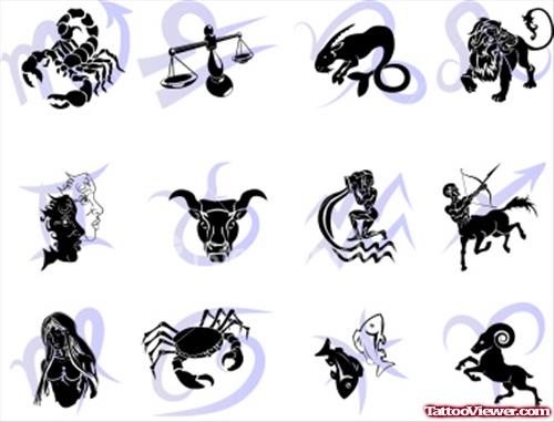 Zodiac and Gemini Tattoo Designs