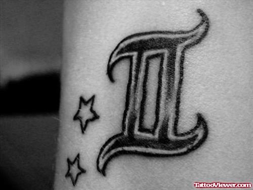 Stars and Gemini Symbol Tattoo