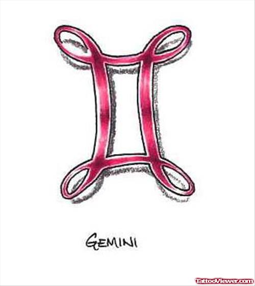 Pink Ink Gemini Tattoo Design