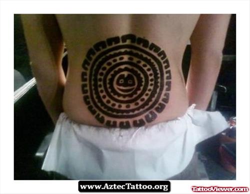 Aztec Gemini Tattoo On Back Body