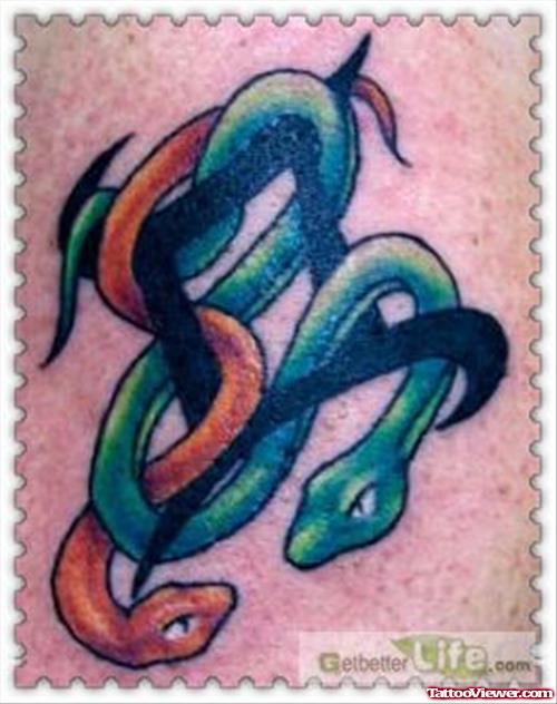 Snake And Gemini Tattoo