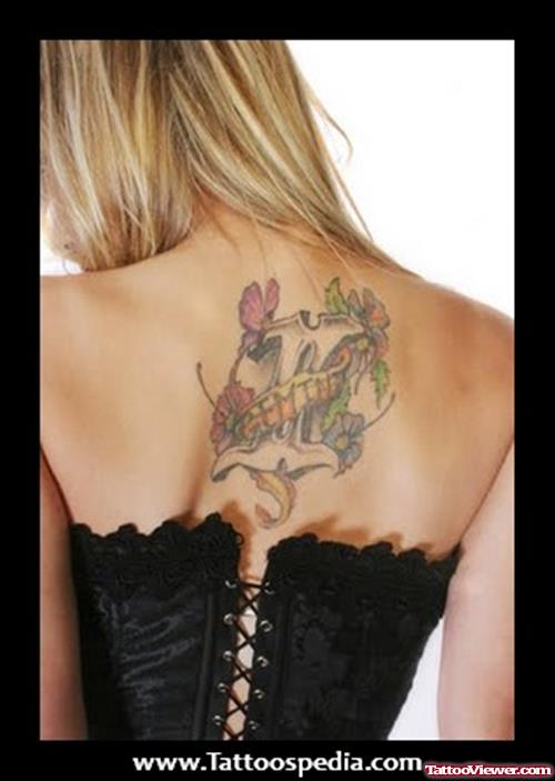 Attractive Gemini Tattoo On Girl Upperback