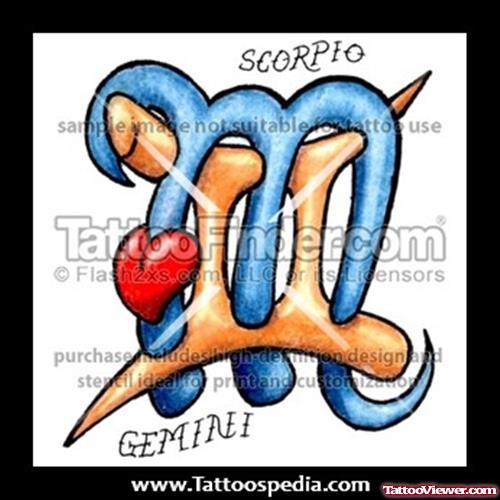 Scorpio And Gemini Tattoo Design