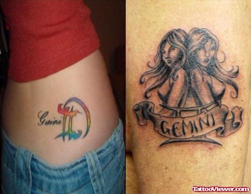 Gemini Tattoos For Young Girls