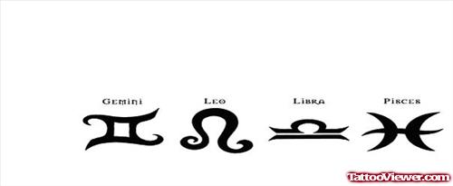 Awesome Zodiac Sign Gemini Tattoo Design