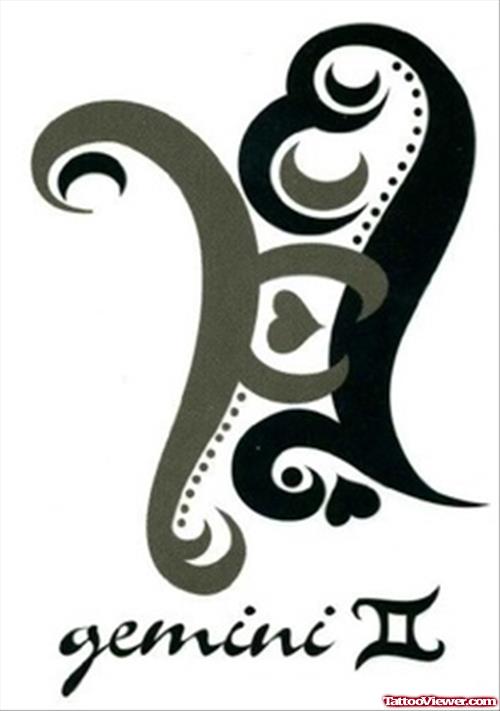 Awesome Gemini Symbol Tattoo Design